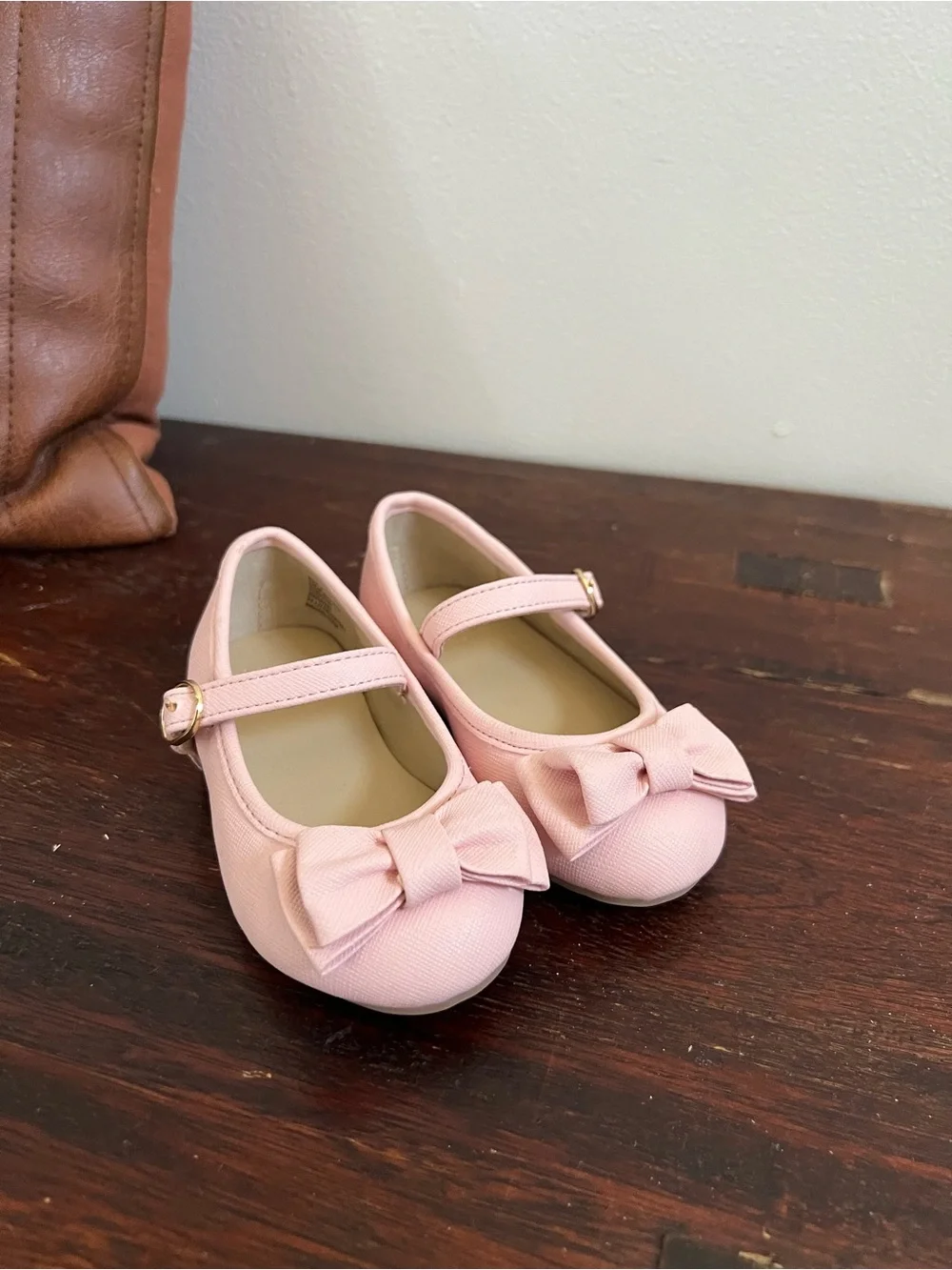 NWOT Janie and Jack Pink Bow Mary Jane Baby Walker Shoes with Strap